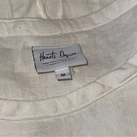 HEART’S DESIRE LINEN cream Top - Size Medium - Picture 8 of 8